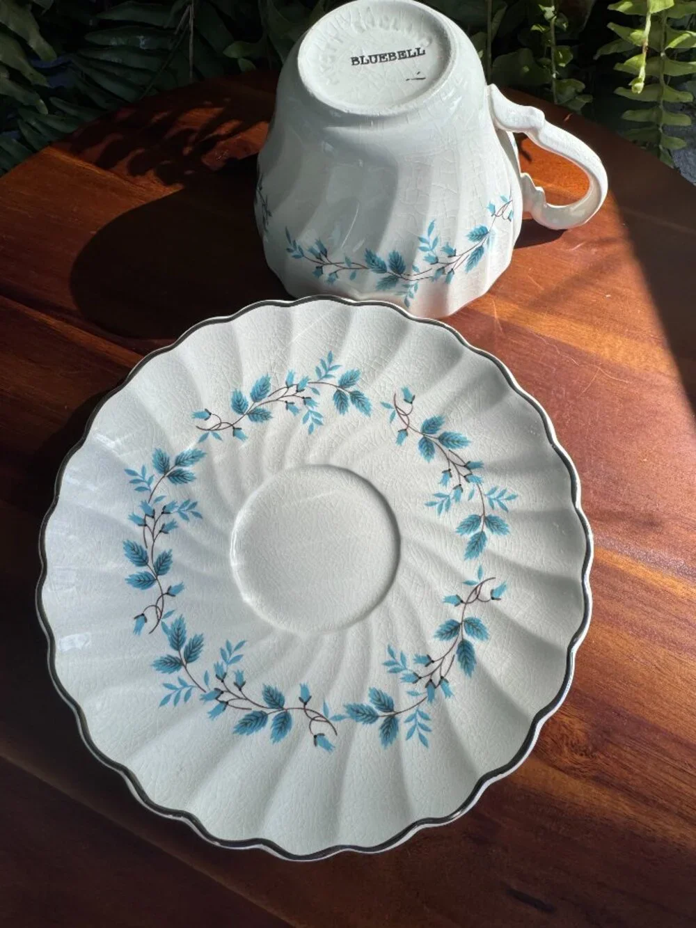 Vintage Myott Bluebell Teacup and Saucer Set by Olde Chelsea Staffordshire